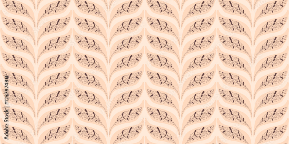 Poster banana leaves boho seamless pattern. tiled tropical endless background. jungle continuous ornament. 