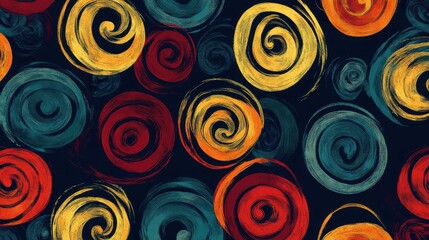 Fototapeta premium Abstract Swirl Pattern in Warm and Cool Tones
