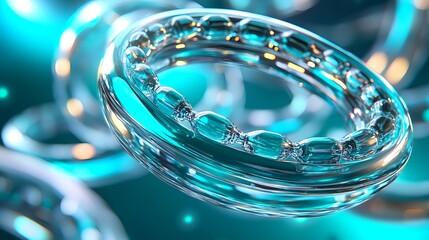 abstract turquoise glass rings background - abstract backgrounds