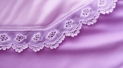 Obraz premium Lavender Fabric With Delicate Floral Lace Trim