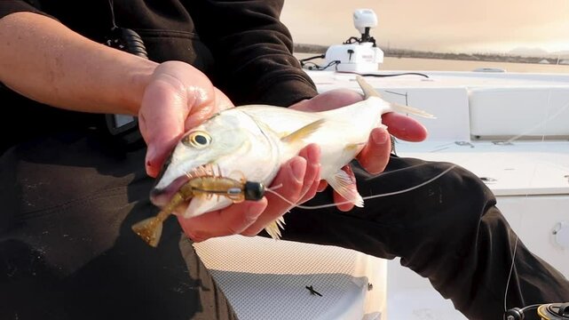 fisherman holding a bonefish in their hands