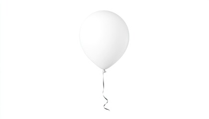 A single white balloon floating gently against a plain background, symbolizing celebration and joy