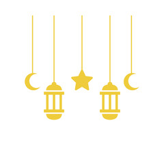 Gold Hanging Lantern Decoration
