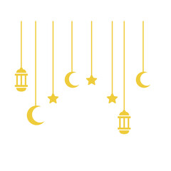 Gold Hanging Lantern Decoration
