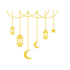 Gold Hanging Lantern Decoration