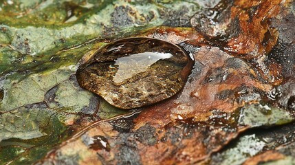 Water Droplet on Autumn Leaf