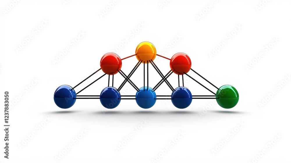 Aufkleber colorful sphere network abstract connection structure design