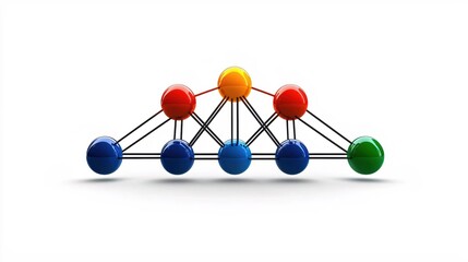 Obraz premium Colorful Sphere Network Abstract Connection Structure Design