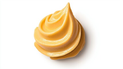 Pale Yellow Mustard Swirl On White Background