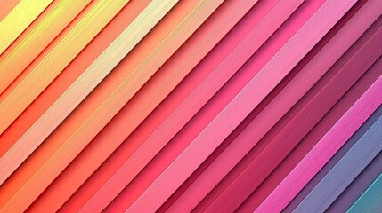 Diagonal Colorful Lines Abstract Background: Trendy Geometric Pattern, Vibrant Gradient Texture for Modern Designs