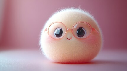 Adorable Fuzzy Creature with Glasses