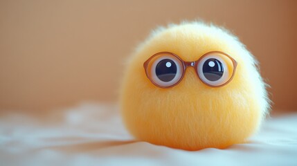 Adorable Fuzzy Creature with Glasses