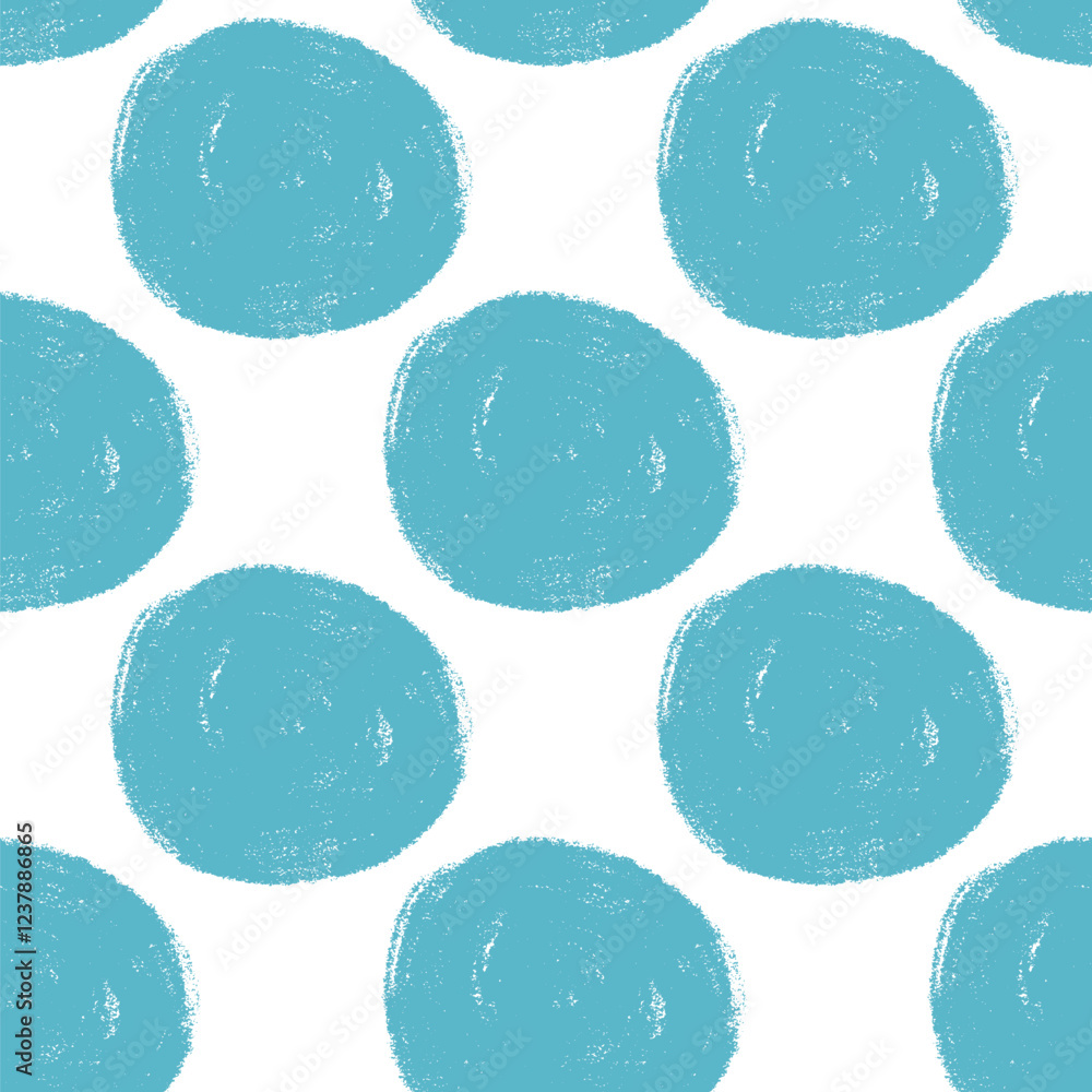Poster polka dots abstract seamless pattern marker drawn. circular spots allover background. round brush bl