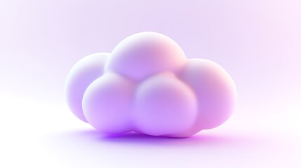 Light lavender cloud icon with subtle lighting on a pure white backdrop