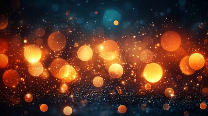 Fototapeta premium Festive bokeh lights, dark background, celebration, holiday design
