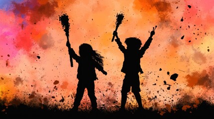 Colorful Holi Wishes Website Banner Template - Vector Illustration