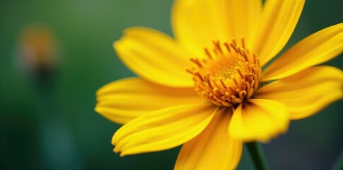 Obraz premium Macro of a colorful flower with a distorted perspective, yellow, nature, plant