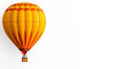 Obraz premium Pixel Art Yellow and Orange Hot Air Balloon On White