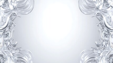 Abstract Silver Liquid Forms Frame Design