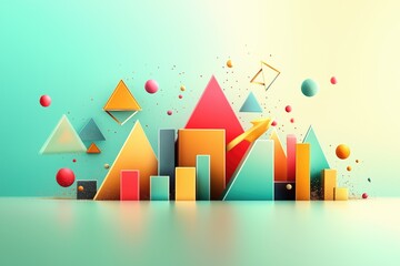 ROI Optimization Abstract Shapes Show Growth with Upward Arrow