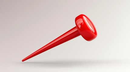 Red Glossy Nail On White Background Close Up Product Shot