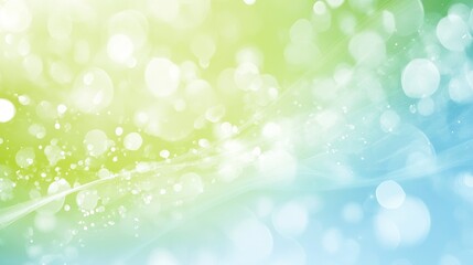 Obraz premium Abstract blue and green background with a beautiful particle wave in the air, bokeh effect. 