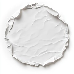 Obraz premium White, crumpled, circular paper, studio shot, textured background, design element
