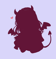 小悪魔な女性　影絵