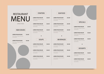 Restaurant menu design layout template