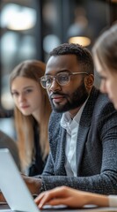 Business professionals, corporate-style, CEO leading a discussion, Business professionals, working group corporate-style