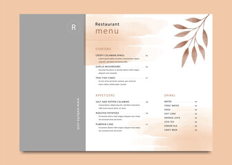 Pizza restaurant menu layout design brochure or food flyer template vector illustration. Pizzeria logo with vintage typographic decoration elements and fast food graphics.