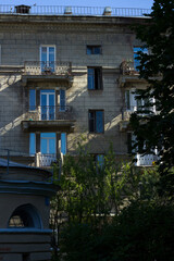 Facade of Stalinist residential buildings