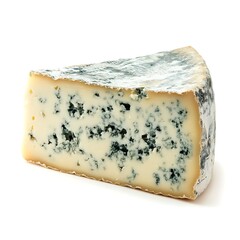 Premium Roquefort Cheese Isolated on White Background for Culinary Designs