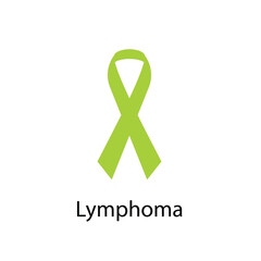 Lymphoma cancer ribbon isolated on white background Vector illustration
