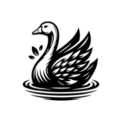 swan logo design in water