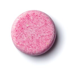 Round Peppermint Candy on White Background