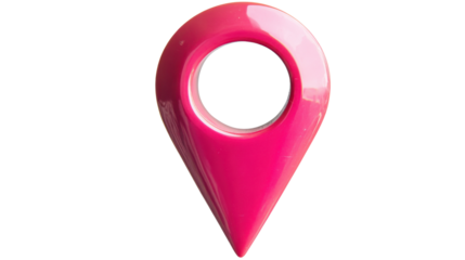 Pink location pin icon showing accurate position on transparent background