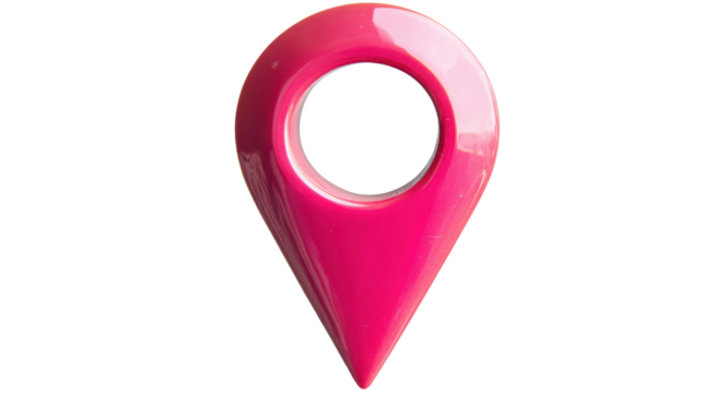 Pink location pin icon showing accurate position on transparent background