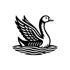 swan logo design in water