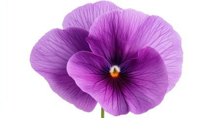 Fototapeta premium Large delicate violet flower beautifully isolated on a pristine white background, showcasing its intricate petals.