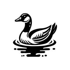 swan logo design in water