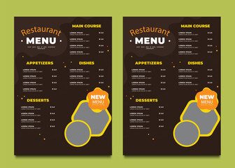 Restaurant menu template. social media marketing web banner template design. healthy food business online promotion flyer with abstract background, logo and icon. Sale cover.