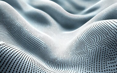 Black and White Halftone Pattern Illustration on Solid Background