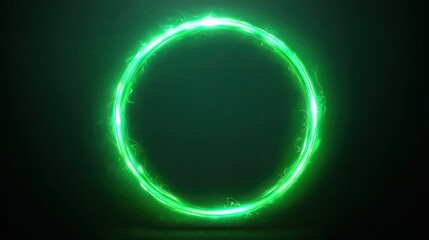 Obraz premium Glowing Green Circle Abstract Light Energy Orb