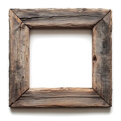 Elegant Old Wood Frame on White Background