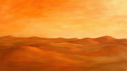 Naklejka premium Golden Desert Sunset: A Painting of Serene Hues