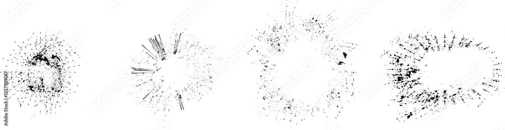 Poster Collection of ink splashes for speckle effect .Set of Black Spray Blot of Ink. Place blobs, stains and splats in this pack over any object to create grunge effect .Spray paint drips .abstract vector.