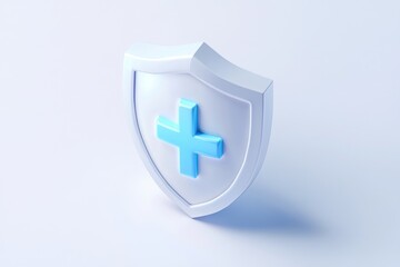 Obraz premium 3D shield with cross symbol