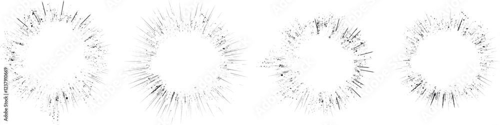 Poster Collection of ink splashes for speckle effect .Set of Black Spray Blot of Ink. Place blobs, stains and splats in this pack over any object to create grunge effect .Spray paint drips .abstract vector.