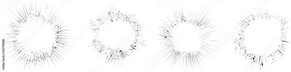 Fototapete Collection of ink splashes for speckle effect .Set of Black Spray Blot of Ink. Place blobs, stains and splats in this pack over any object to create grunge effect .Spray paint drips .abstract vector.
